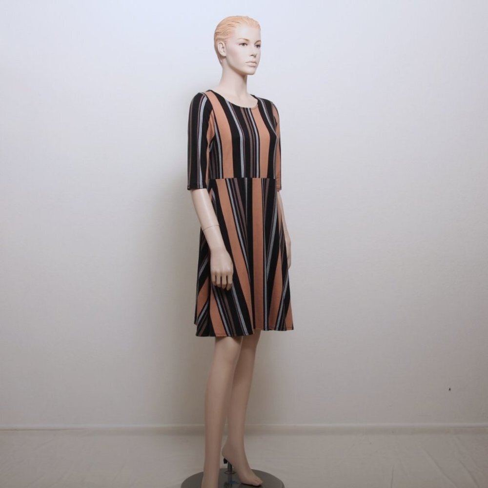 Velvet Torch Striped Mini Dress‎ Multicolor Women L